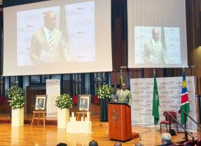 Namibian Founding President Sam Shafiishuna Nujoma at Memorial Service in Pretoria